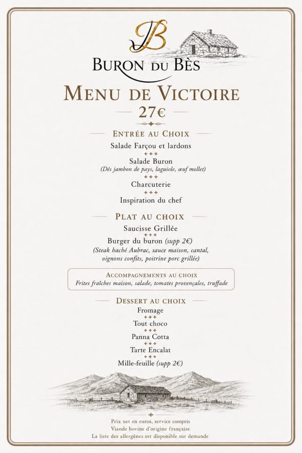 Menu Buron du Bès 2