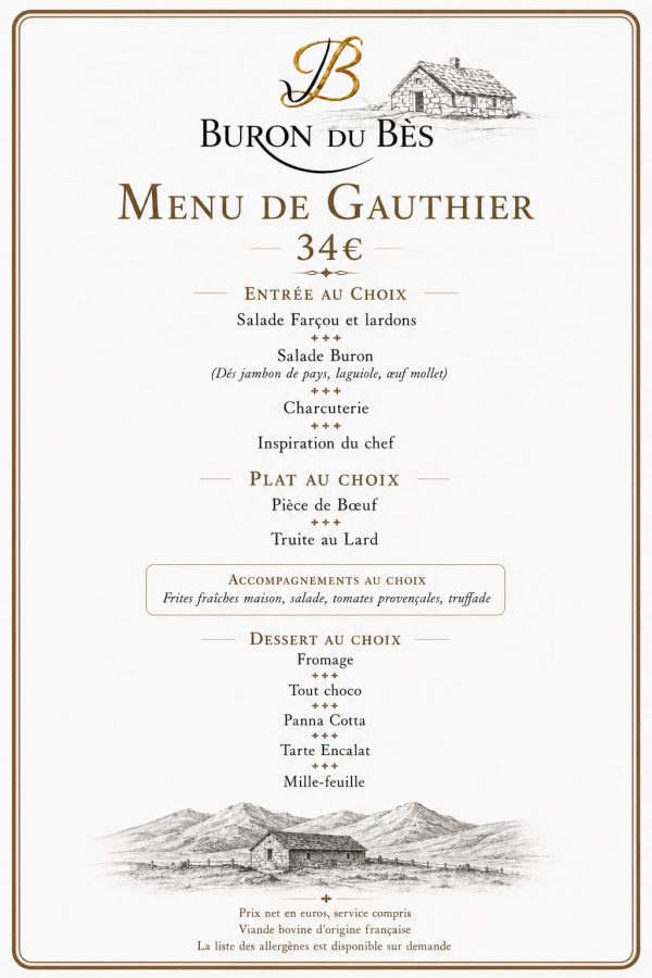 Menu Buron du Bès 3