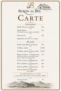 Menu Buron du Bès 4