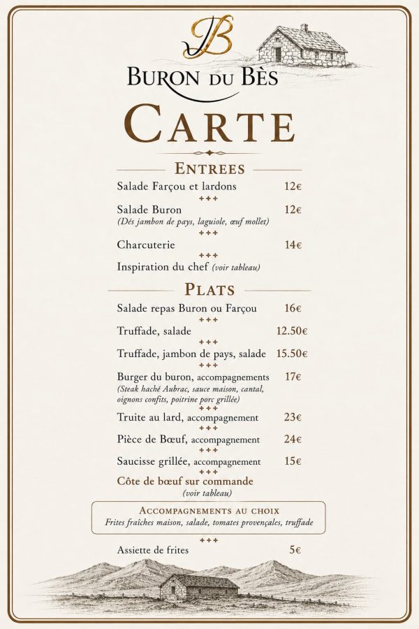Menu Buron du Bès 4