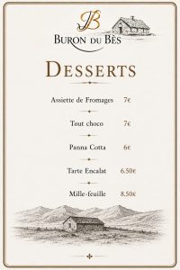 Menu Buron du Bès 6